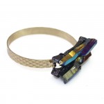 Titanium Rainbow Quartz Duo Crystal Bracelet